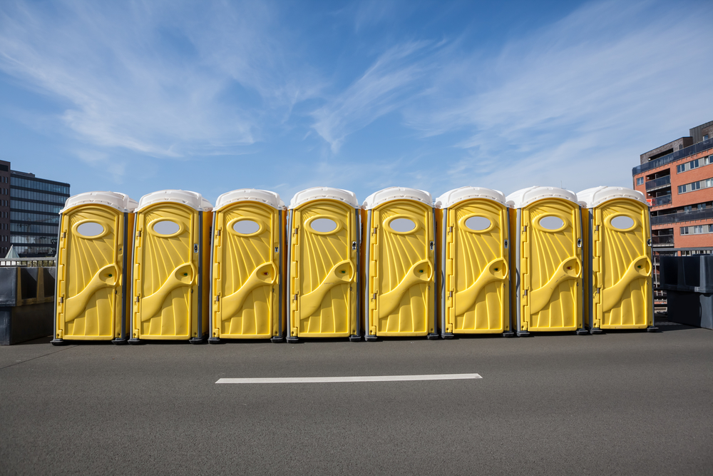 Row of Clean Portable Toilets Green Bay Wisconsin
